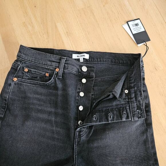 RE/DONE Originals 90s High Rise Ankle Crop Jeans - Faded Coal - size 29-NWT - Picture 6 of 10